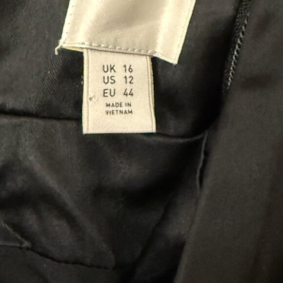 Maeve Sleeveless Tiered Mini Dress Plunging Neckline Open Back Black Size 12 - Picture 4 of 9